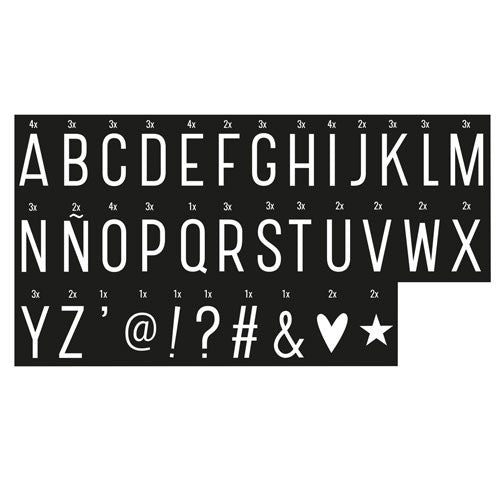 Lightbox Buchstaben-Set «Monochrome» von A Little Lovely Company - weloveyoulove
