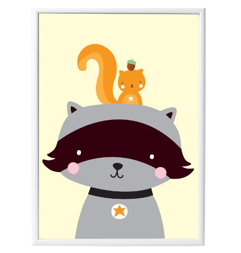 Poster «RACCOON & CO.» von A Little Lovely Company - weloveyoulove
