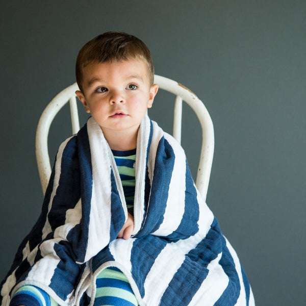 Quilt Cotton Muslin «NAVY STRIPE» von Little Unicorn