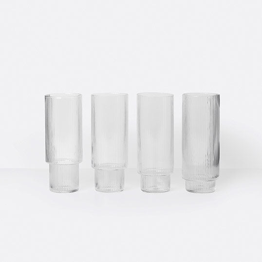 «Ripple» Long Drink Gläser 4er Set von Ferm Living