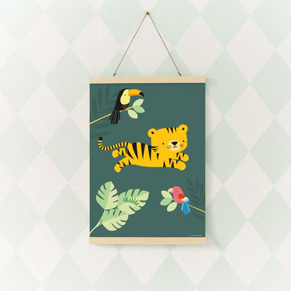 Poster «Jungle Tiger» von A Little Lovely Company